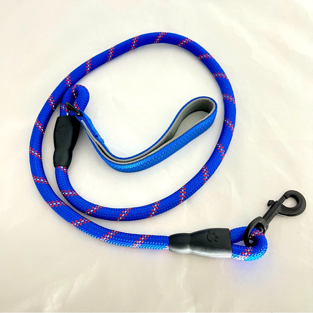 VetFits Dog Lease 4ft Blue Strong Heavy Duty Reflective Rope Padded Loop Handle
